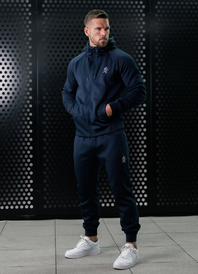 Gym King Full Zip Poly Tracksuit Top - Navy