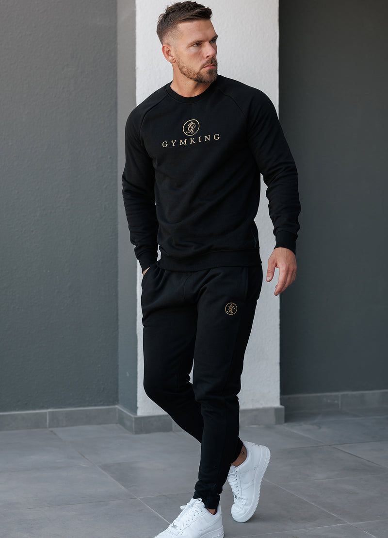 Gym king tracksuit black and gold best sale