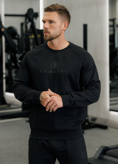 Gym King Pro Logo Crew - Black/Black