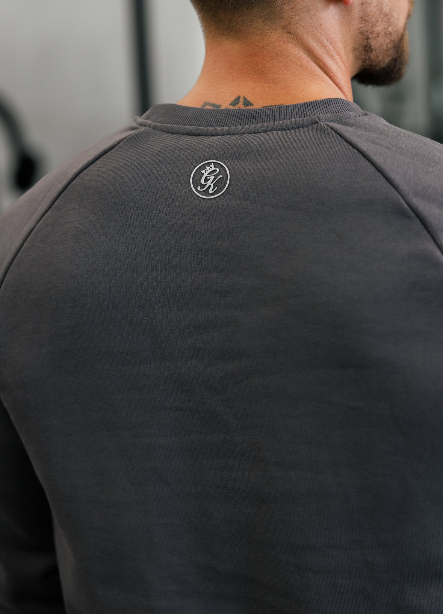 Gym King Pro Logo Fleece Crew - Onyx Grey