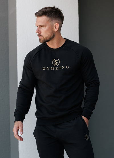 Gym King Pro Logo Crew - Black/Gold