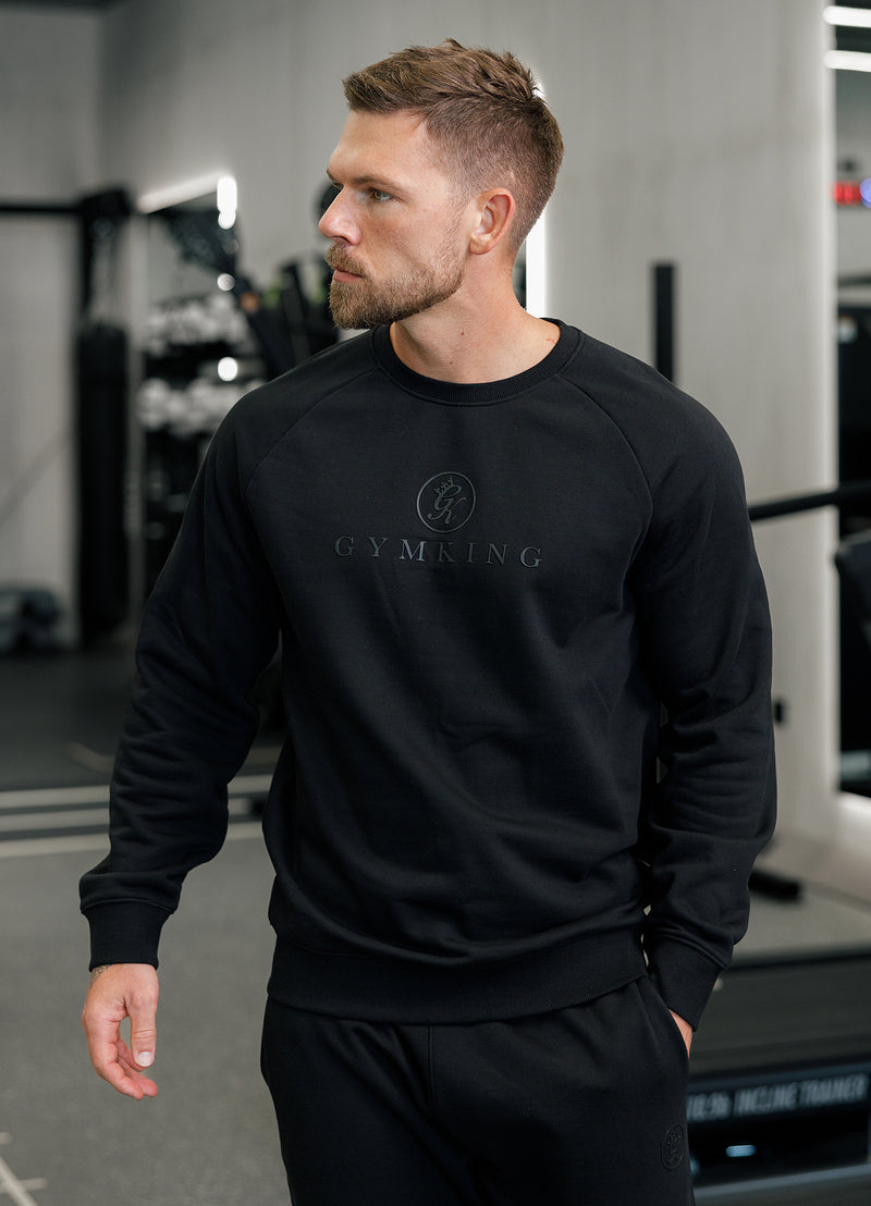 Gym King Pro Logo Crew - Black/Black