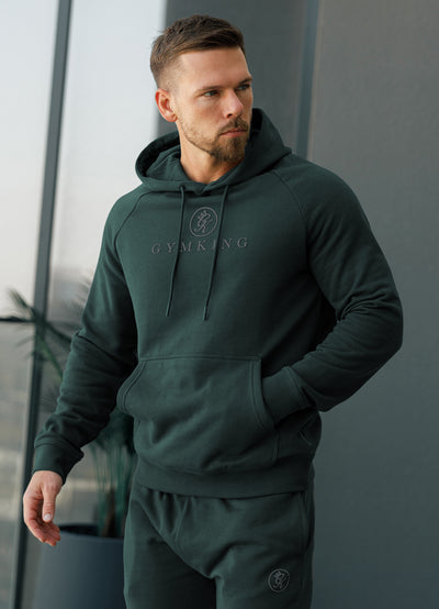 Gym King Pro Logo Hood - Deep Forest Green