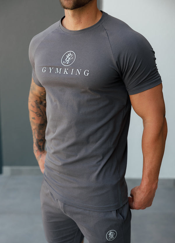 Gym King Pro Logo Jersey Tee - Graphite