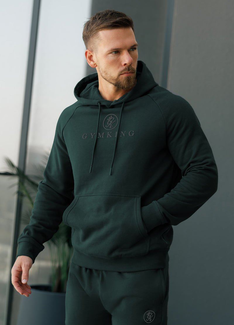 Gym King Pro Logo Hood - Deep Forest Green