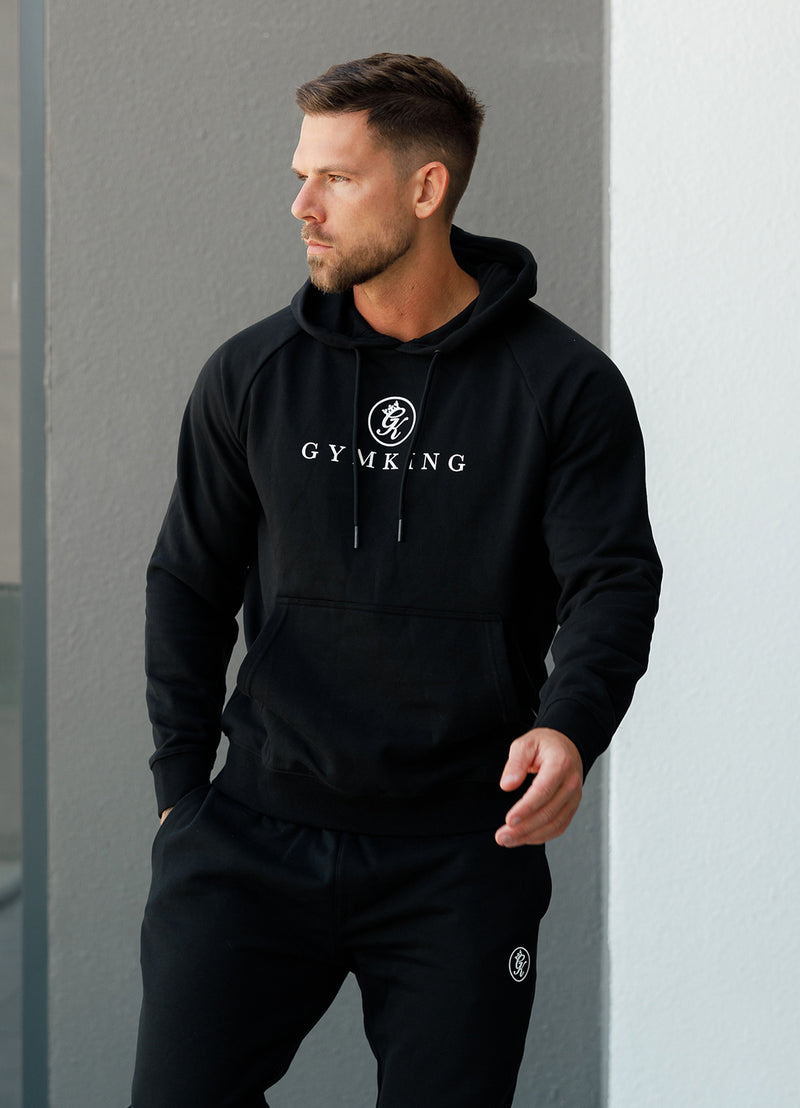 Gym King Pro Logo Fleece Hood - Black