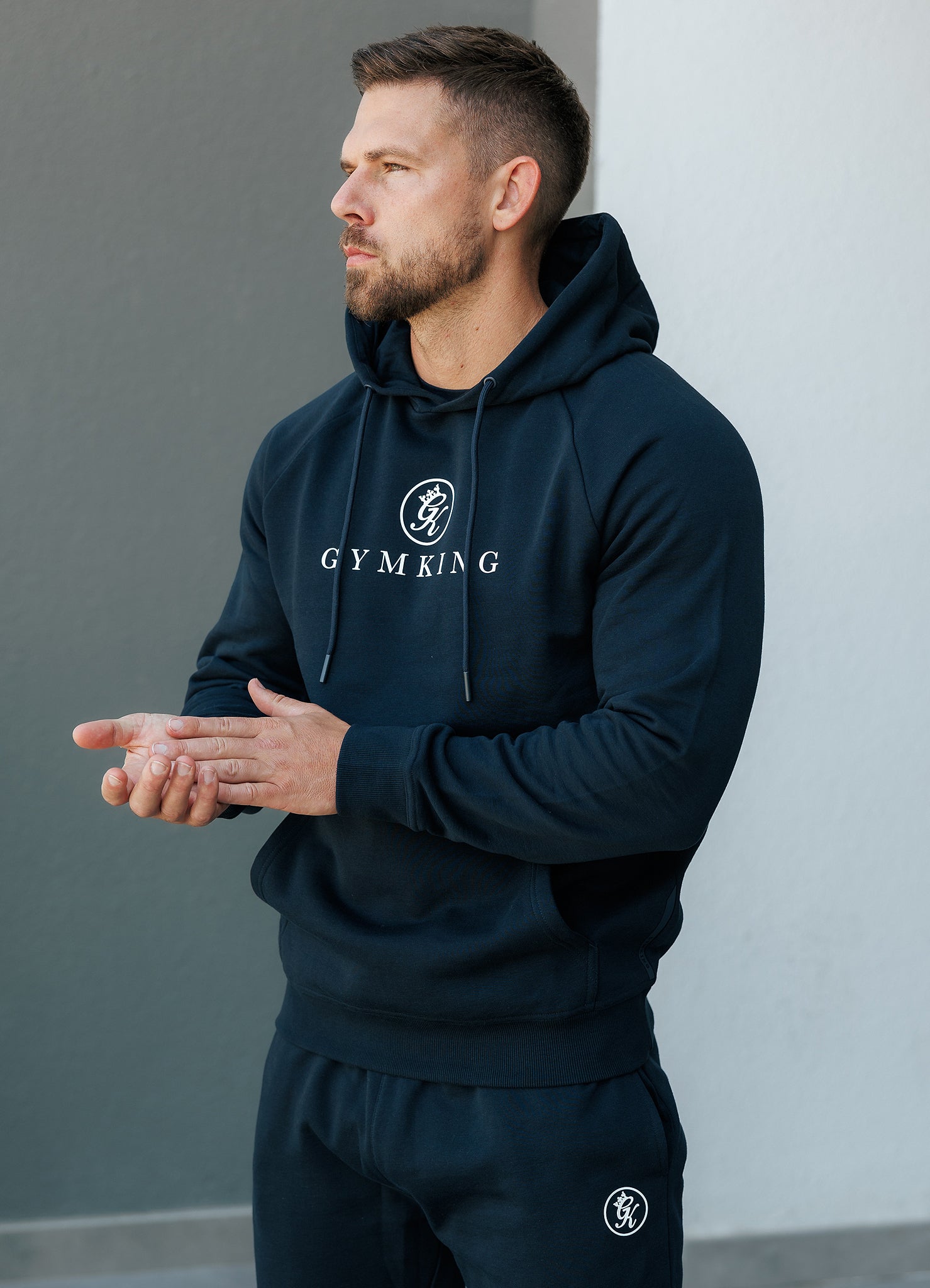 Gym King Pro Logo Hood Navy GYM KING