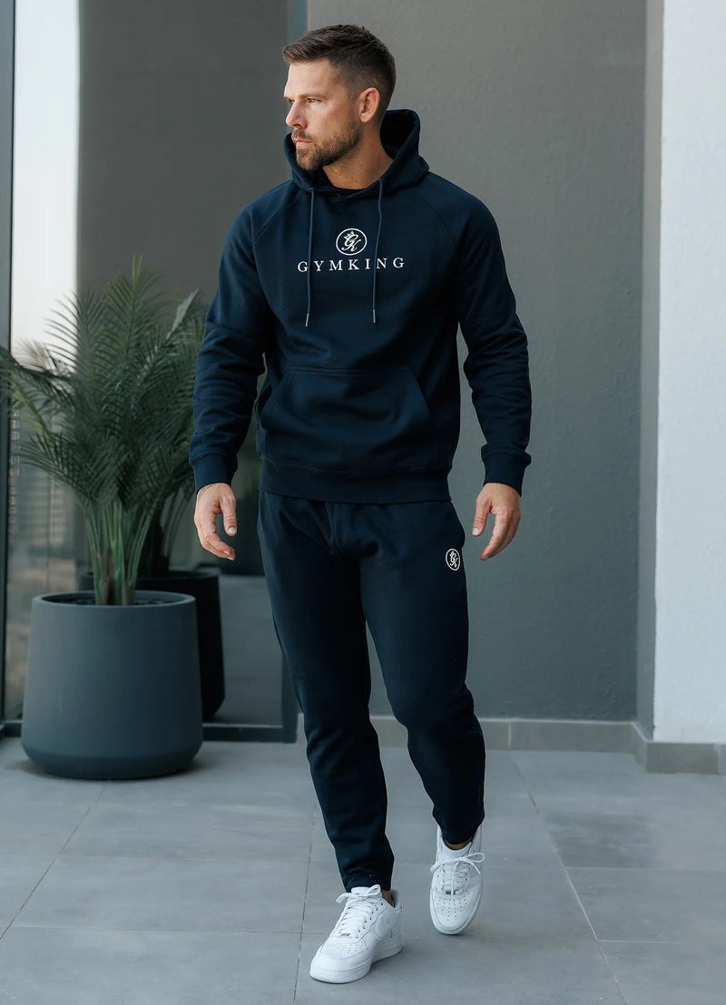 Gym King Pro Logo Hood Tracksuit - Navy