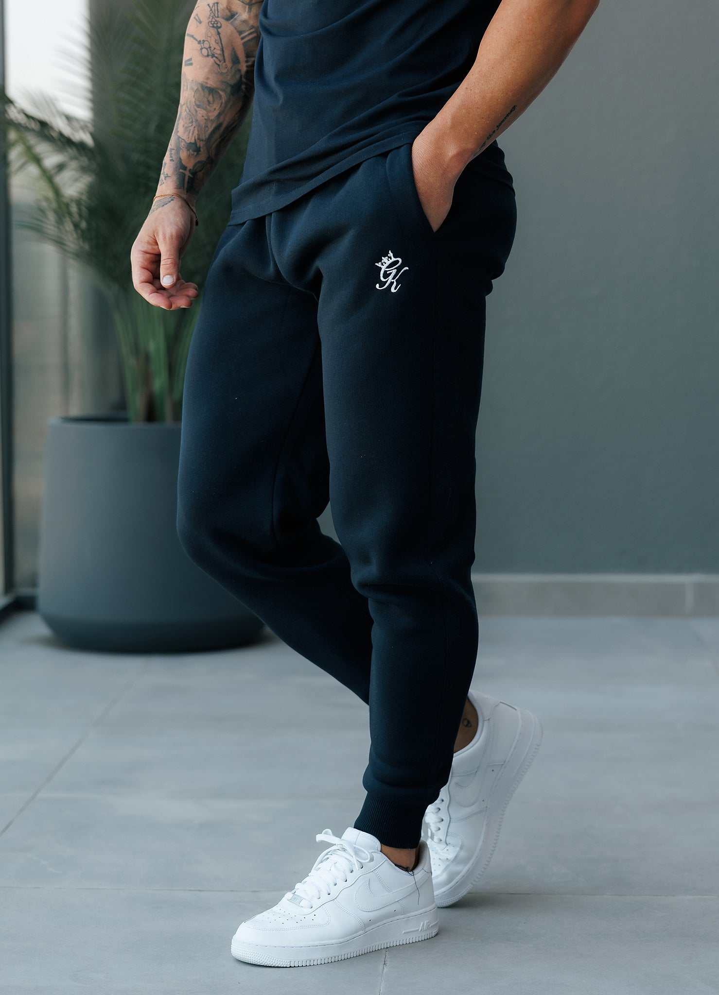 Mens slim fit tracksuit bottoms sale