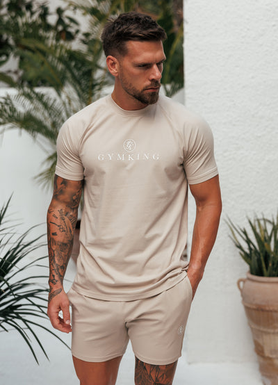 Gym King Pro Logo Tee - Light Stone