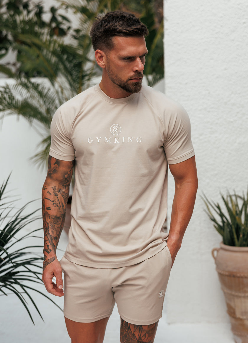 Gym King Pro Logo Tee - Light Stone