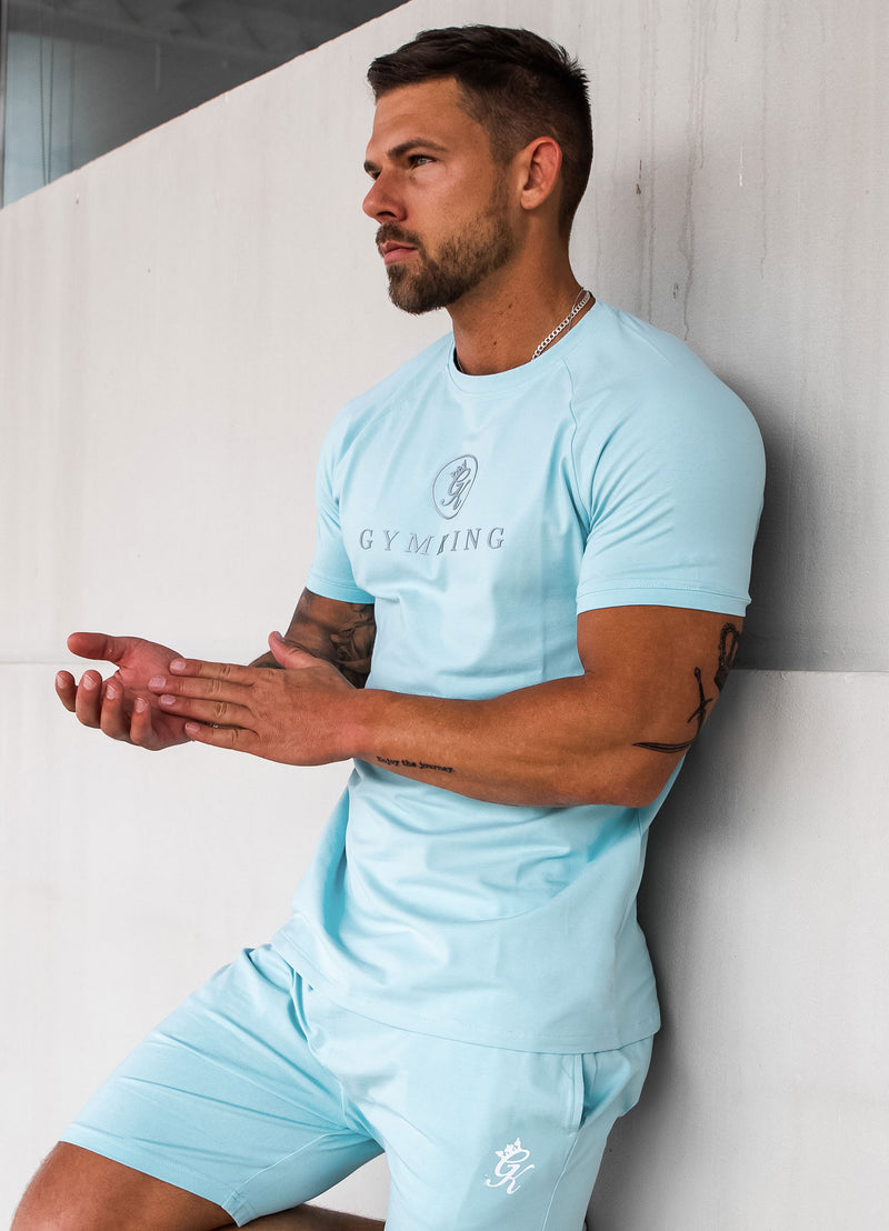 Gym King Pro Jersey Tee - Aqua Blue