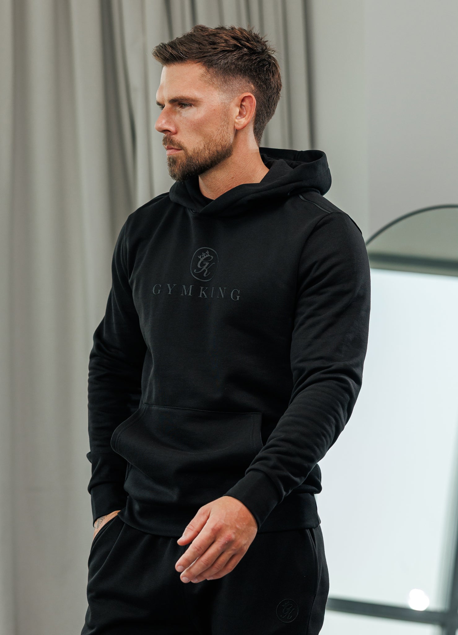 Gym King Pro V2 Hood Tracksuit - Black