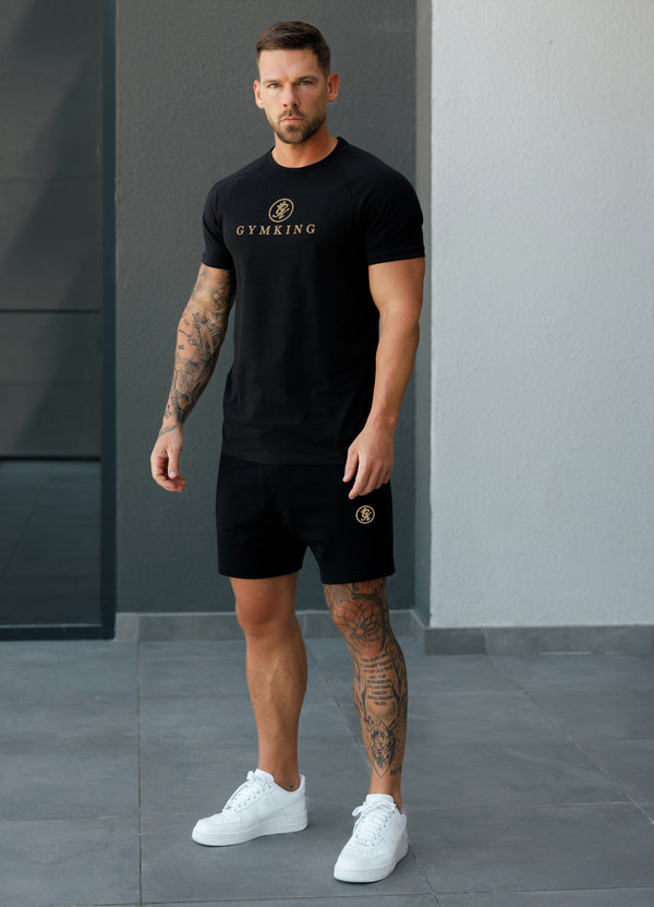 Gym King Pro Logo Jersey Tee - Black/Gold