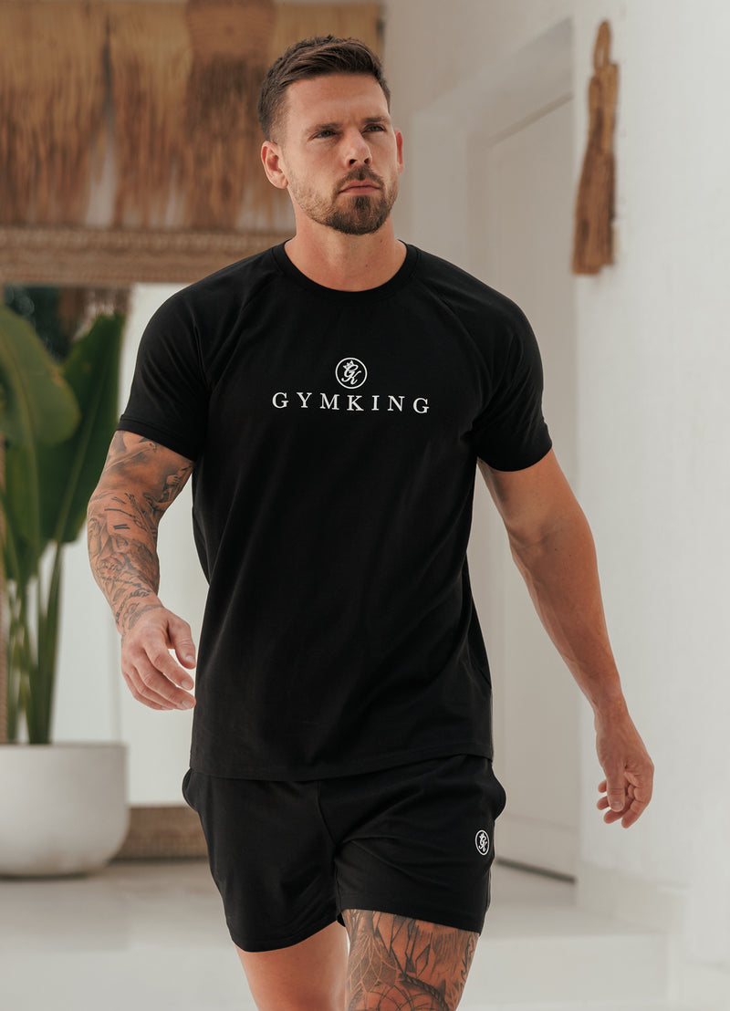 Gym King Pro Logo Tee - Black/White