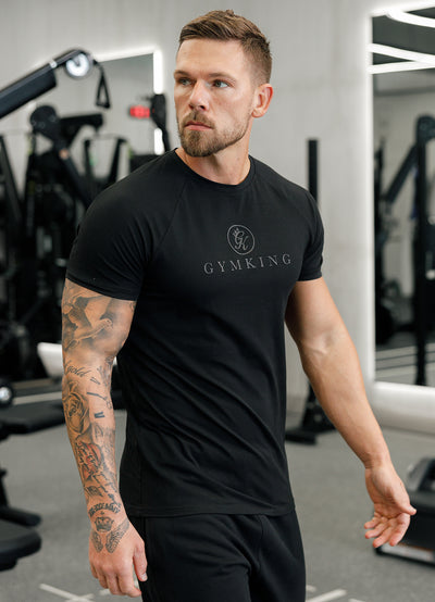 Gym King Pro Logo Tee - Black/Black