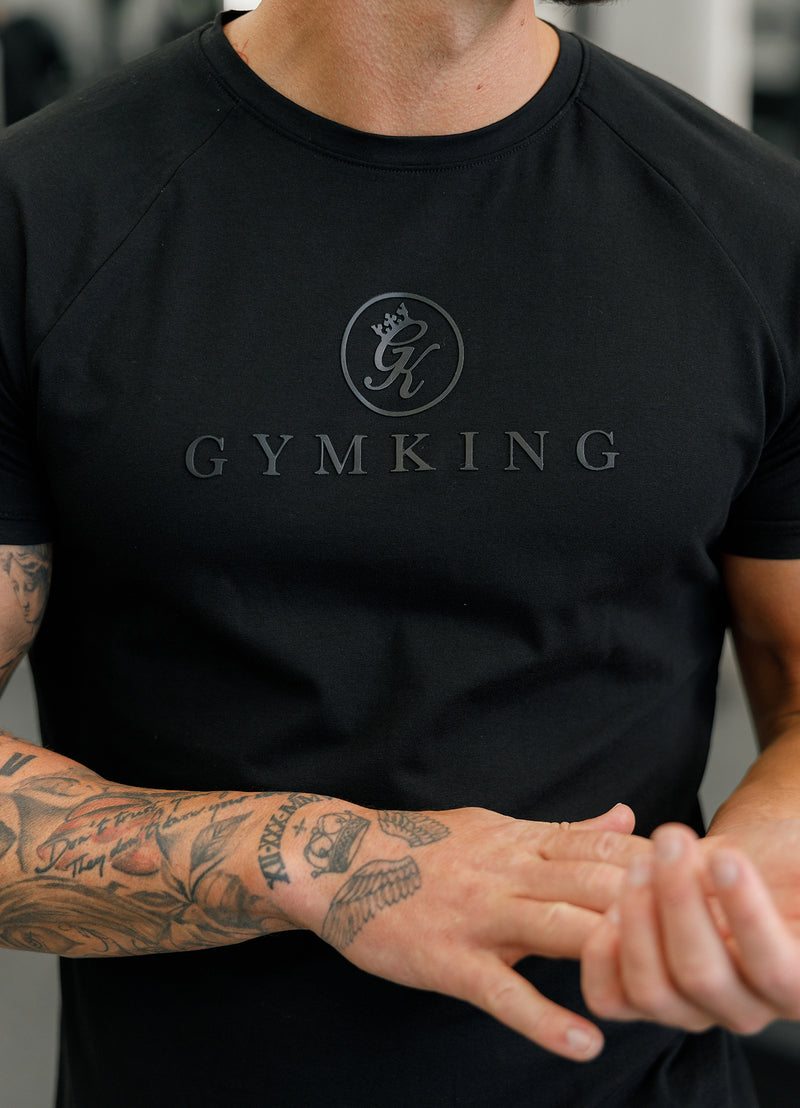 Gym King Pro Logo Tee - Black/Black