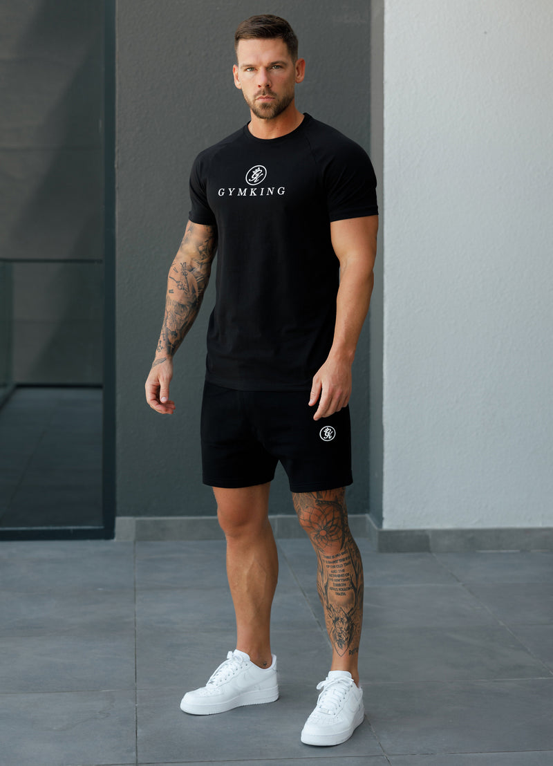 Gym King Pro Logo Jersey Short - Black