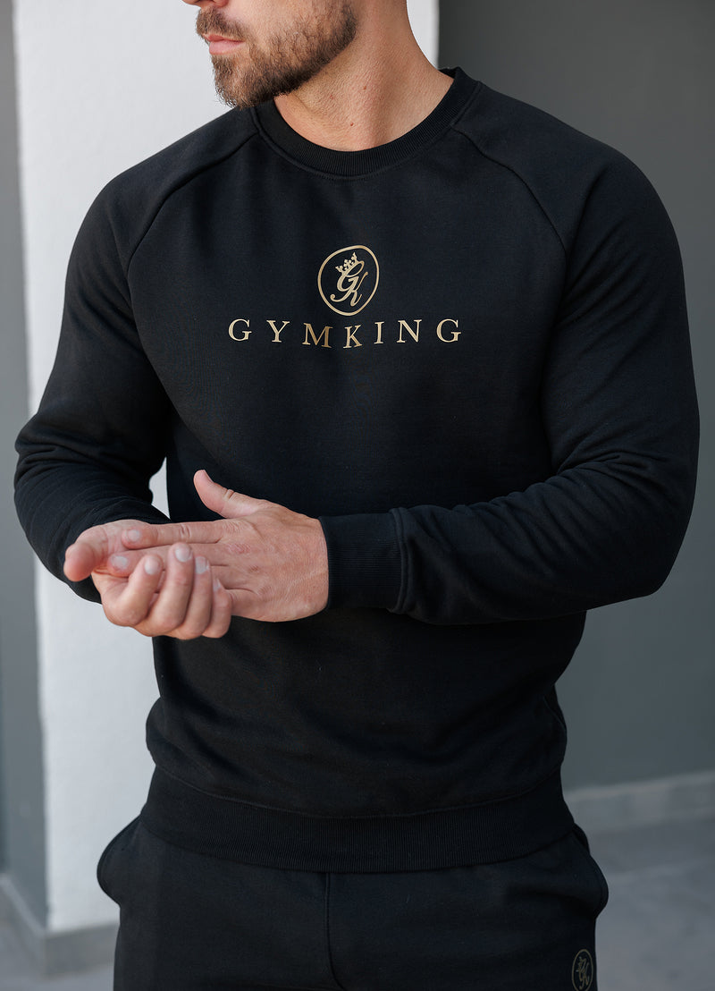 Gym King Pro Logo Crew - Black/Gold