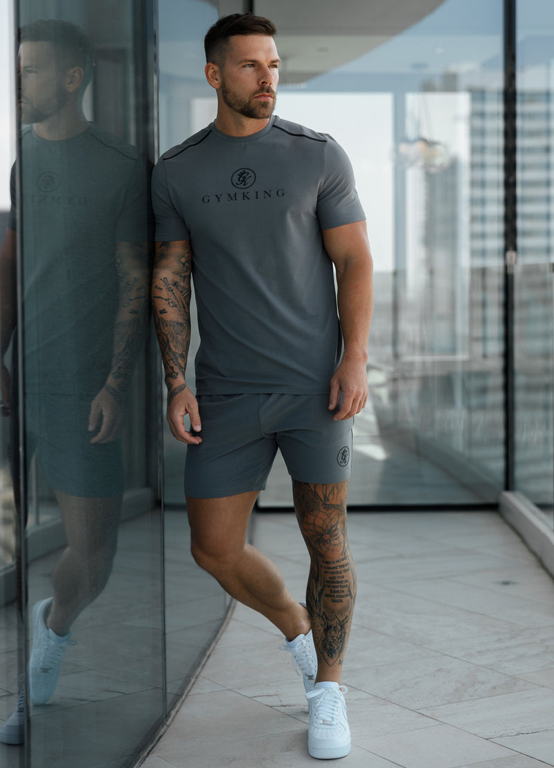 Gym King Pro Logo Tee v2 - Fossil Grey