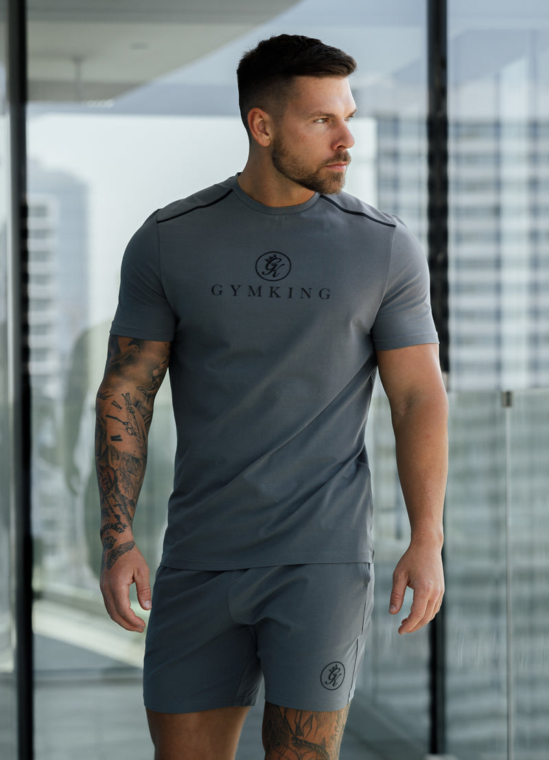 Gym King Pro Logo Tee v2 - Fossil Grey