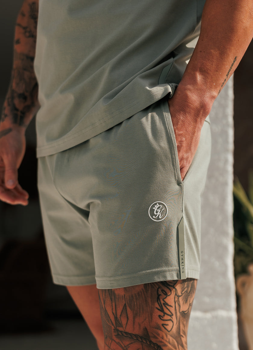 Gym King Pro Logo Jersey 6" Short - Soft Khaki