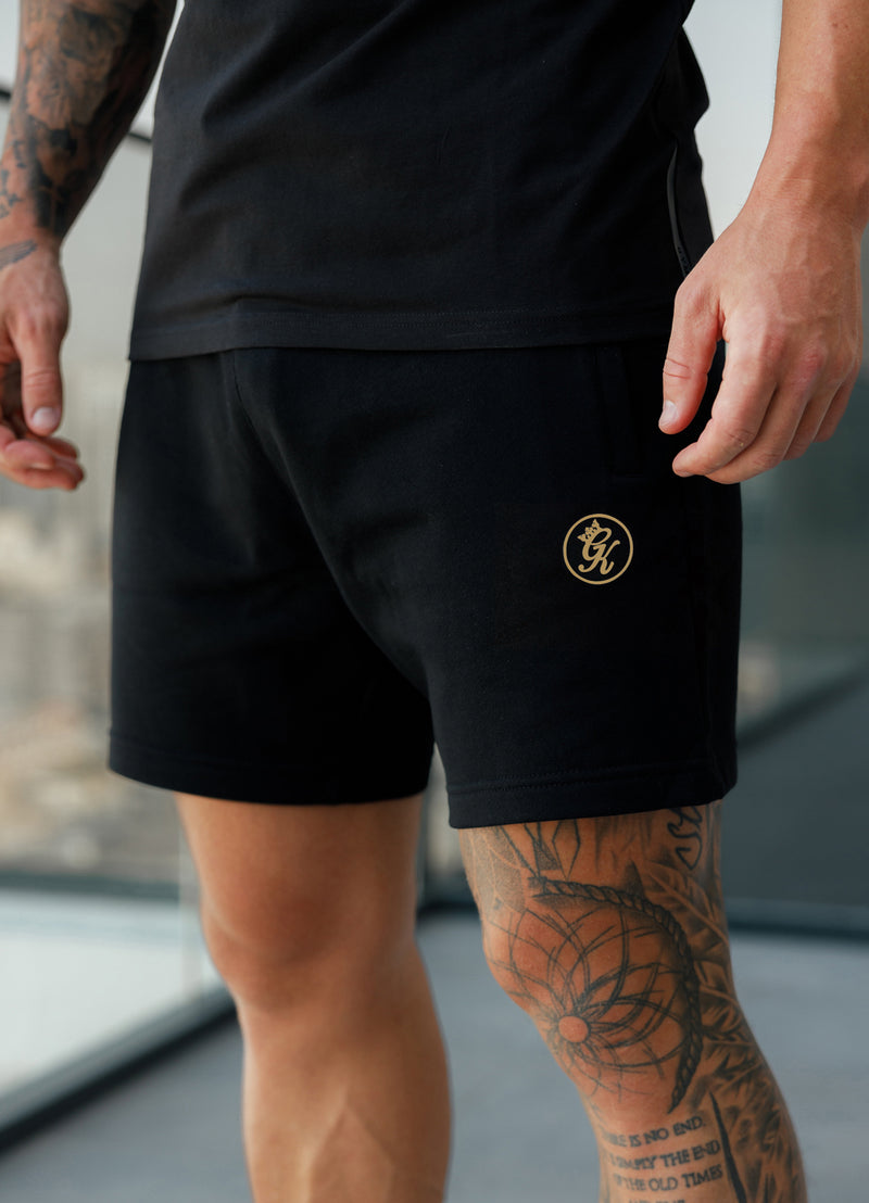 Gym King Pro Logo Jersey Short - Black/Gold