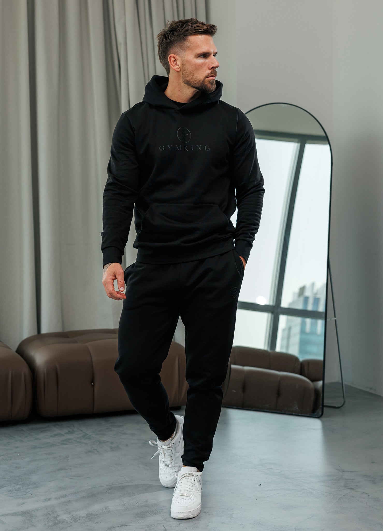 Gym King Pro V2 Hood Tracksuit - Black