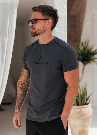 Gym King Pro Logo V2 Jersey Tee - Dark Pewter