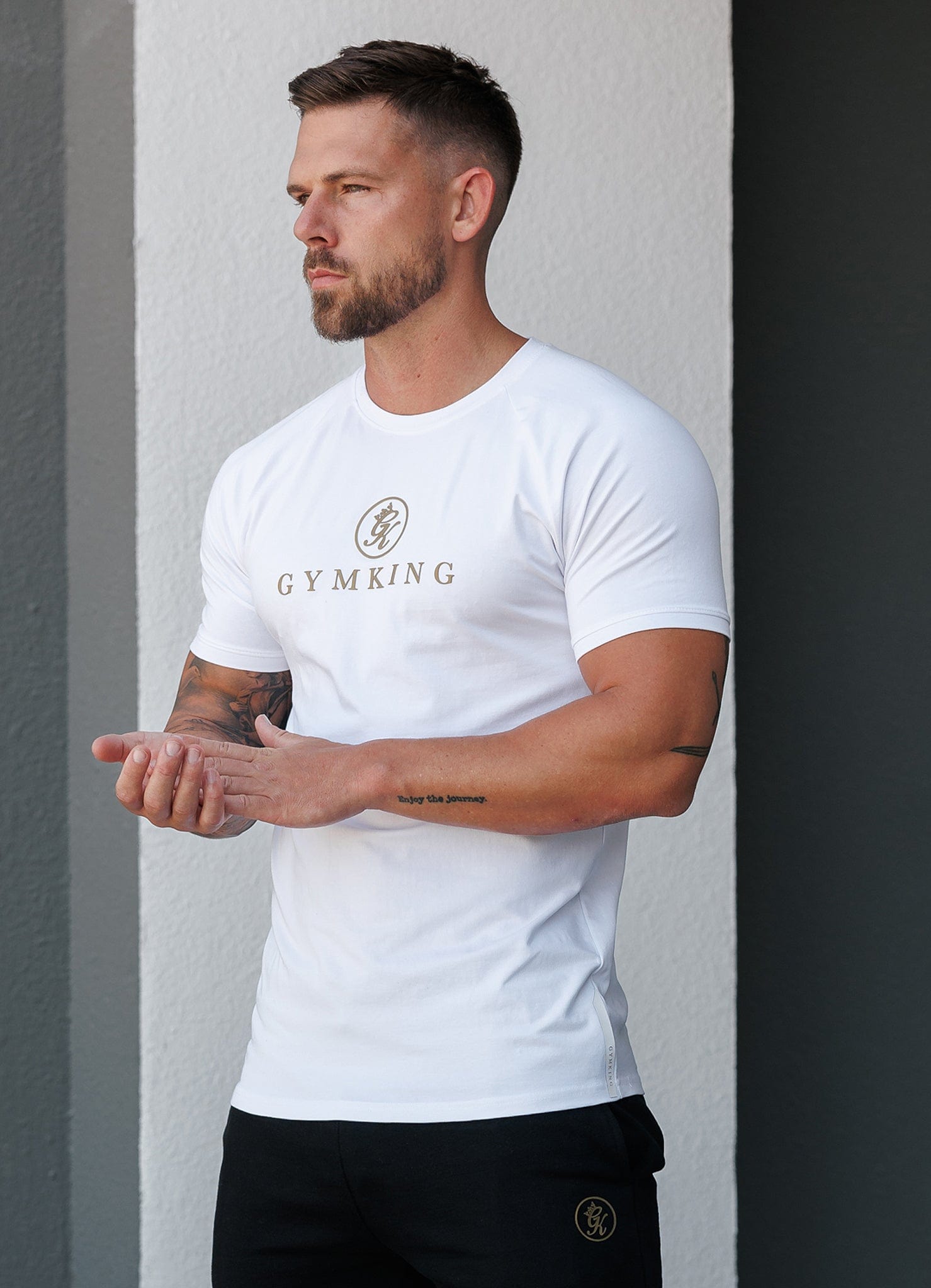 Gym King Pro Tee - White/Gold