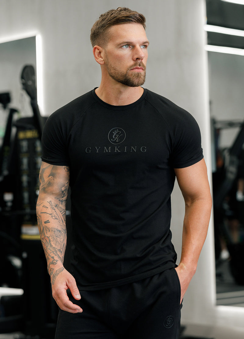 Gym King Pro Logo Tee - Black/Black