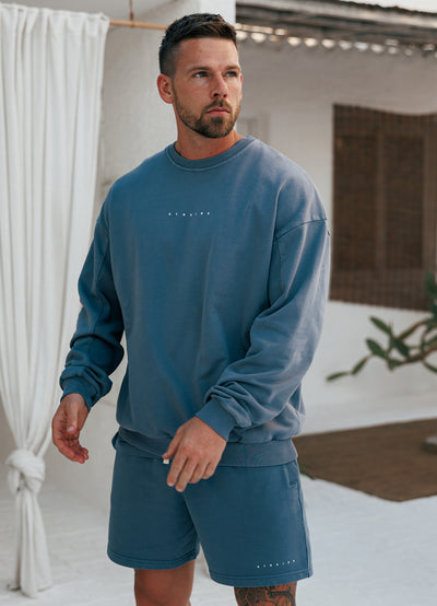 Gym King Purpose Washed Crew - Deep Indigo