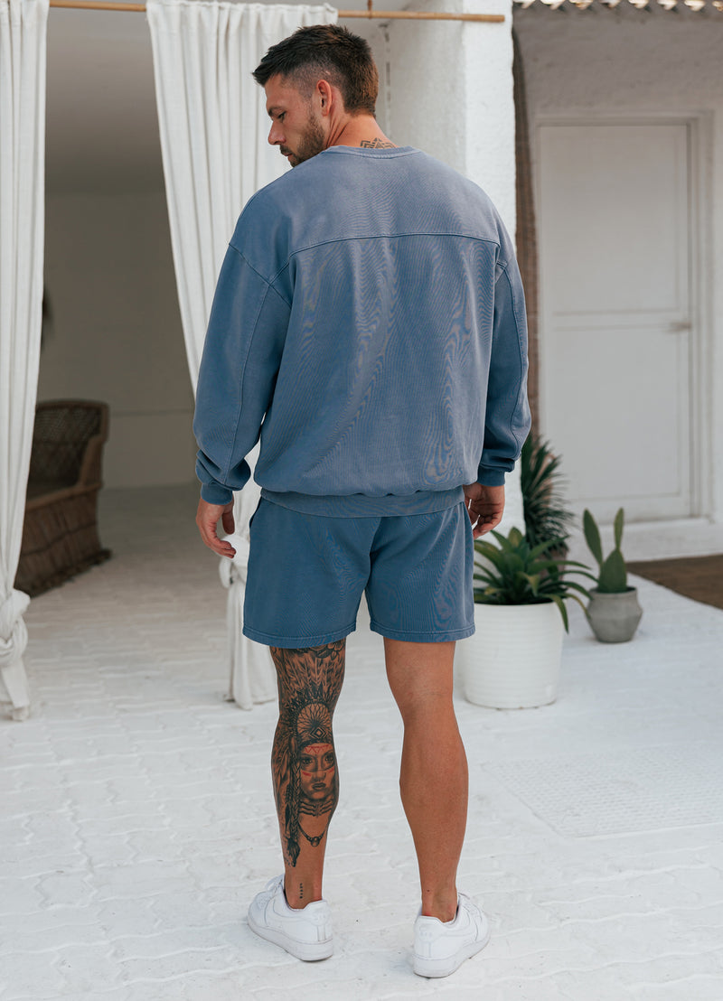 Gym King Purpose Washed Crew - Deep Indigo