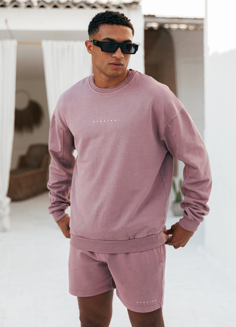 Gym King Purpose Washed Crew - Dusky Mauve