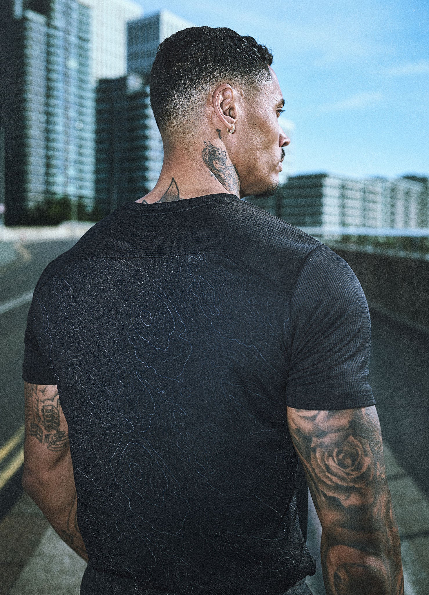 Gym King Rebellion Echo AOP Tee - Black