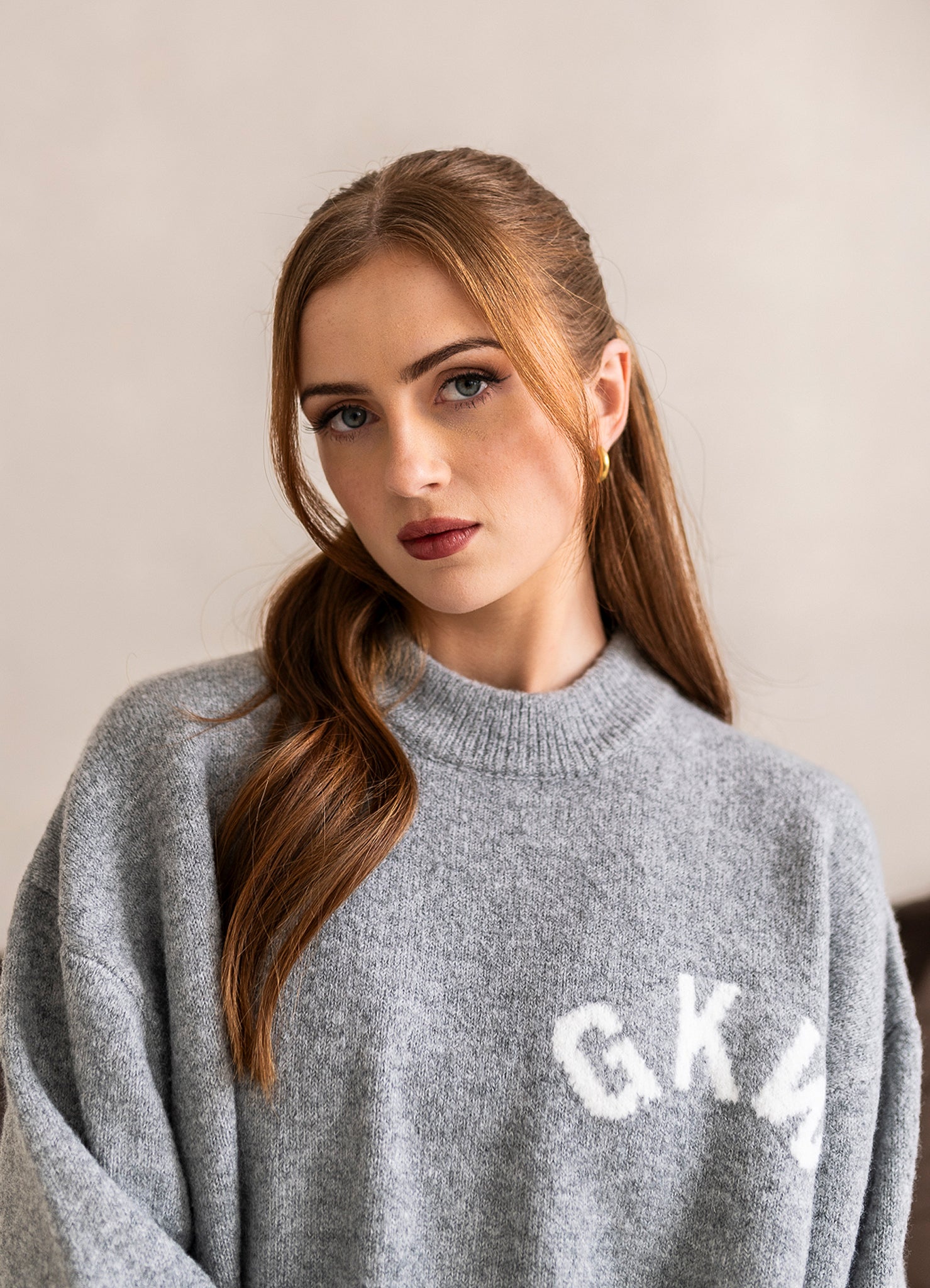 Gym King Restore Knitted Crew - Grey Marl