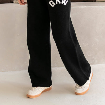 Gym King Restore Knitted Straight Leg Trousers - Black