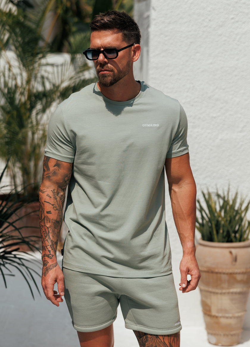 Gym King Fundamental Linear Tee - Urban Sage