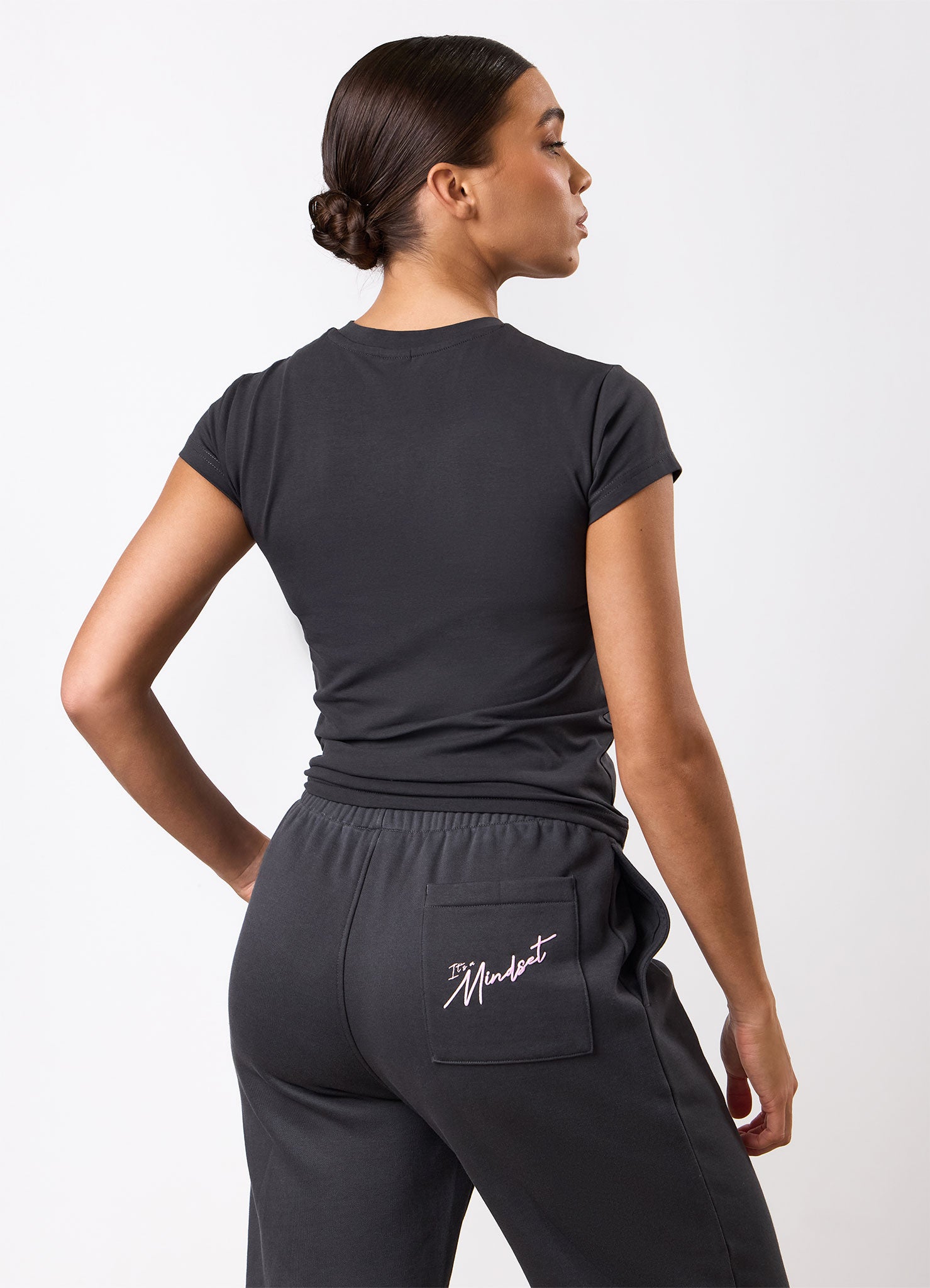 Gym King Script Mindset Jersey Tee - Dark Pewter