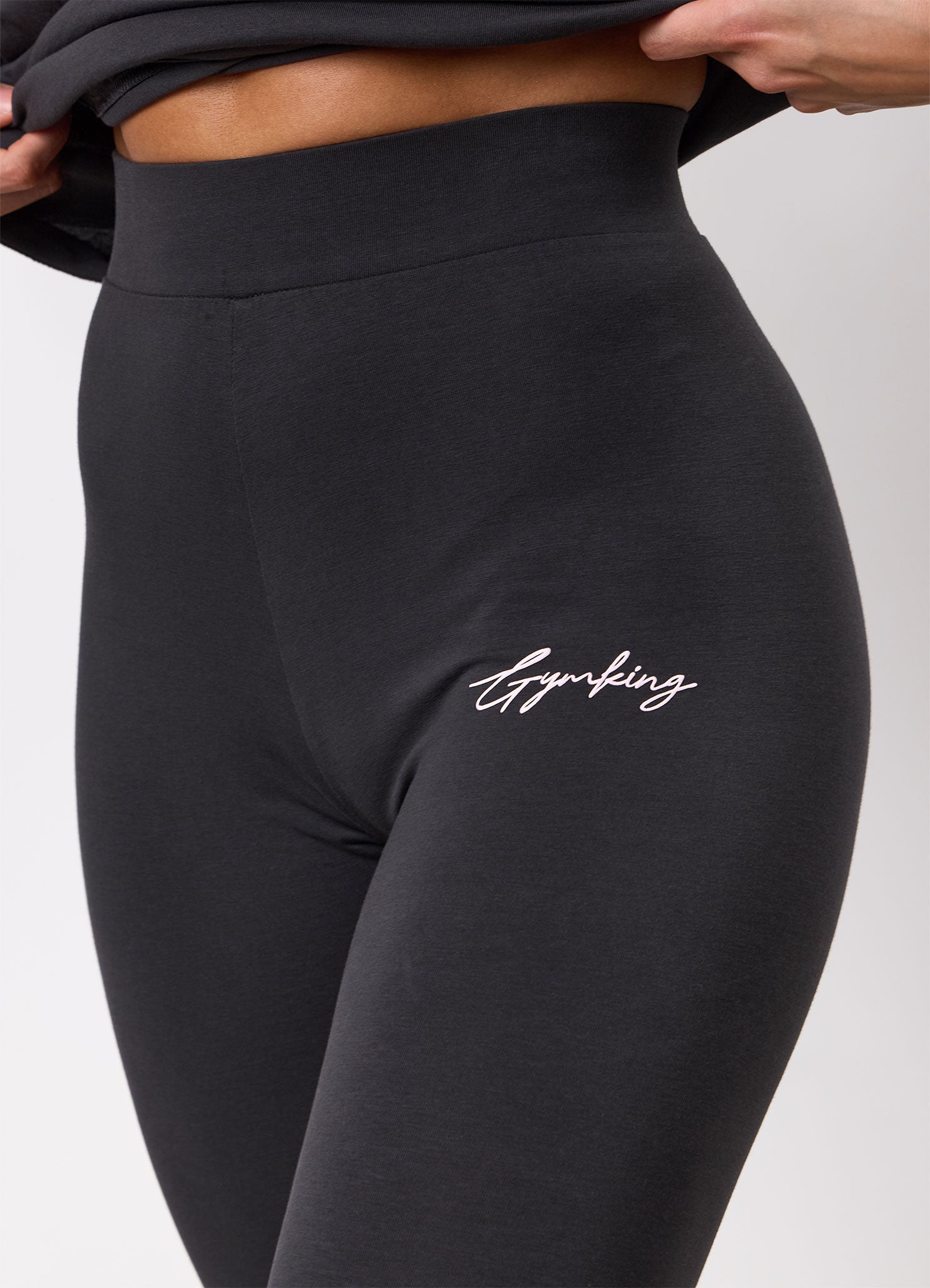 Gym King Script Mindset Jersey Legging - Dark Pewter