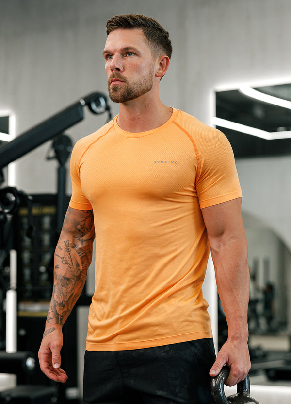 Gym King Seamless Tee - Soft Orange