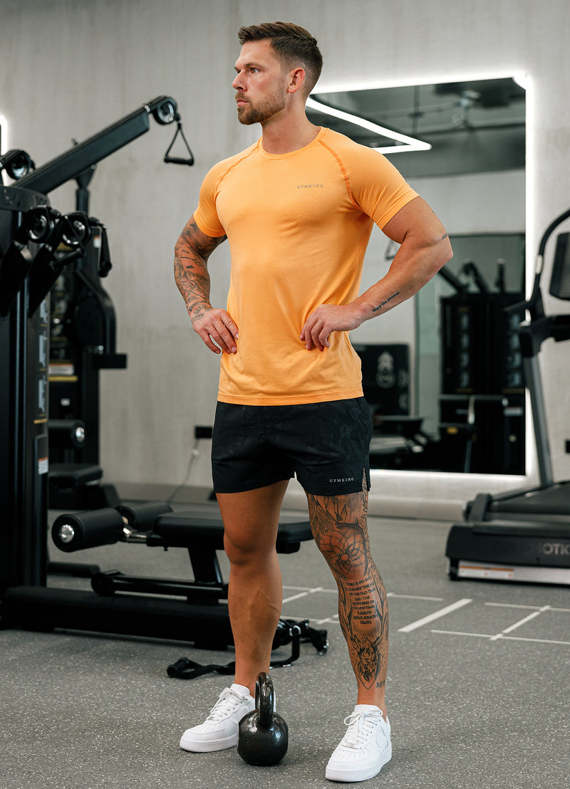 Gym King Seamless Tee - Soft Orange