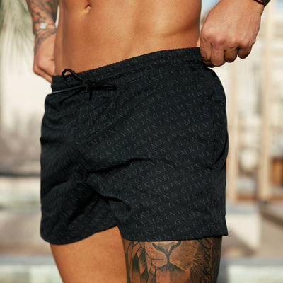 Gym King Marina 3" Swimshort - Black AOP