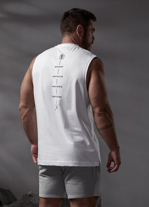 Gym King Stoic Tank - White