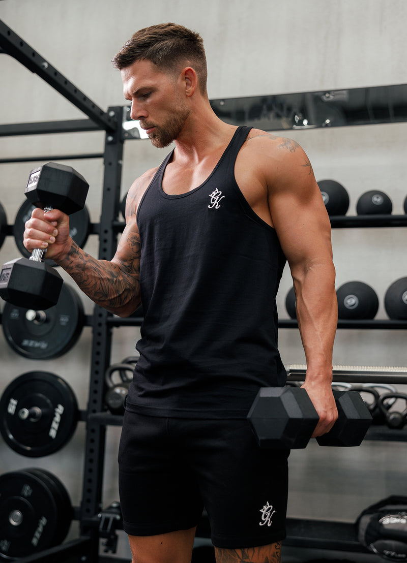 Gym King Stringer Jersey Vest - Black