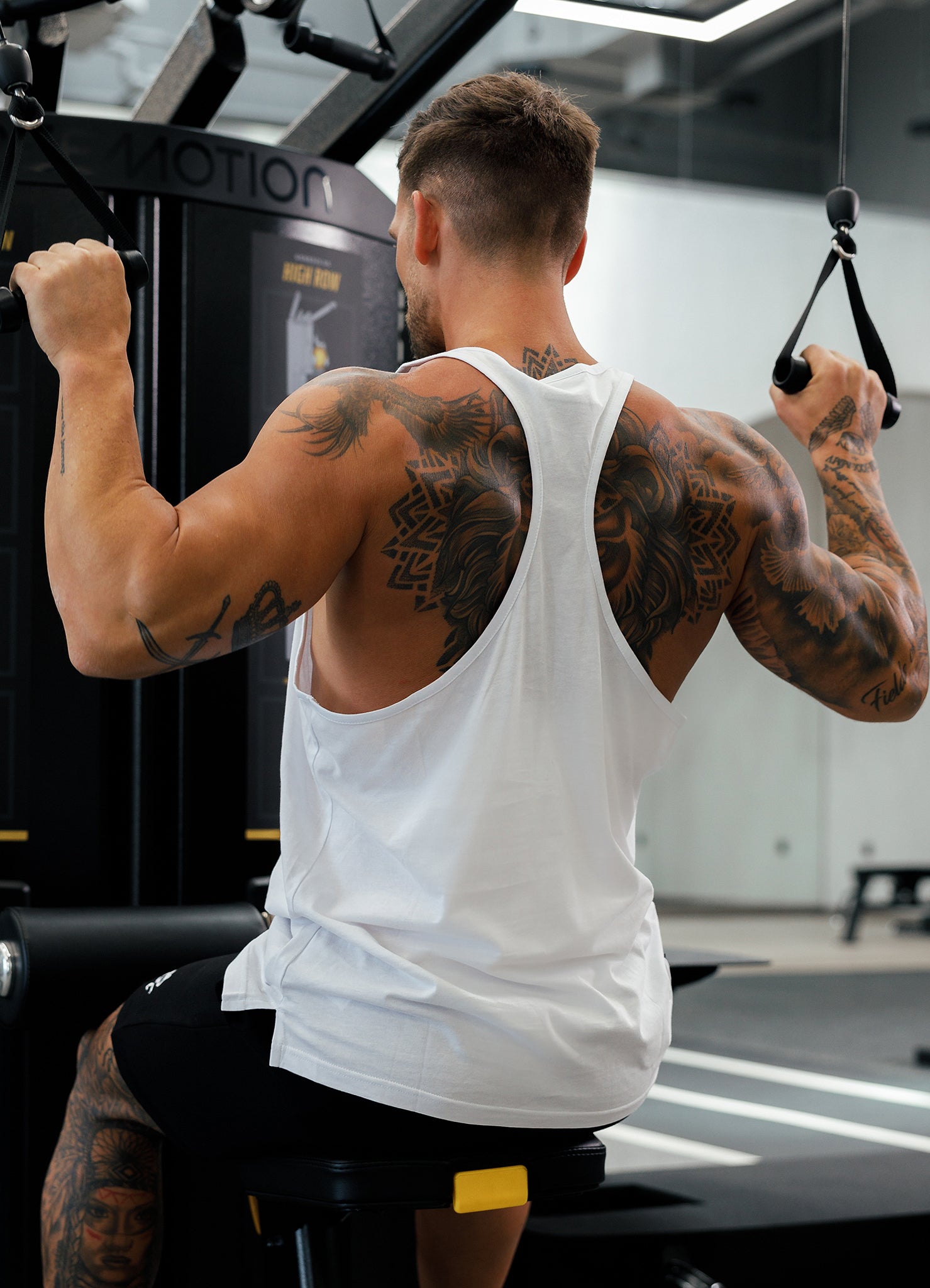 Gym King white stringer vest men’s gym tank