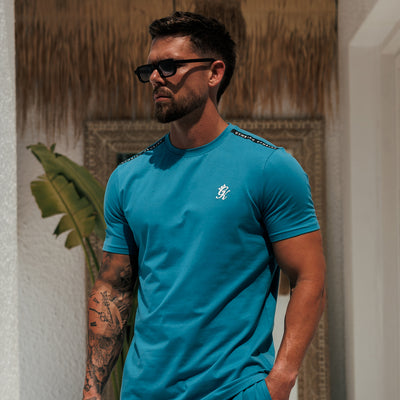 Gym King Taped Jersey Tee - Harbour Teal