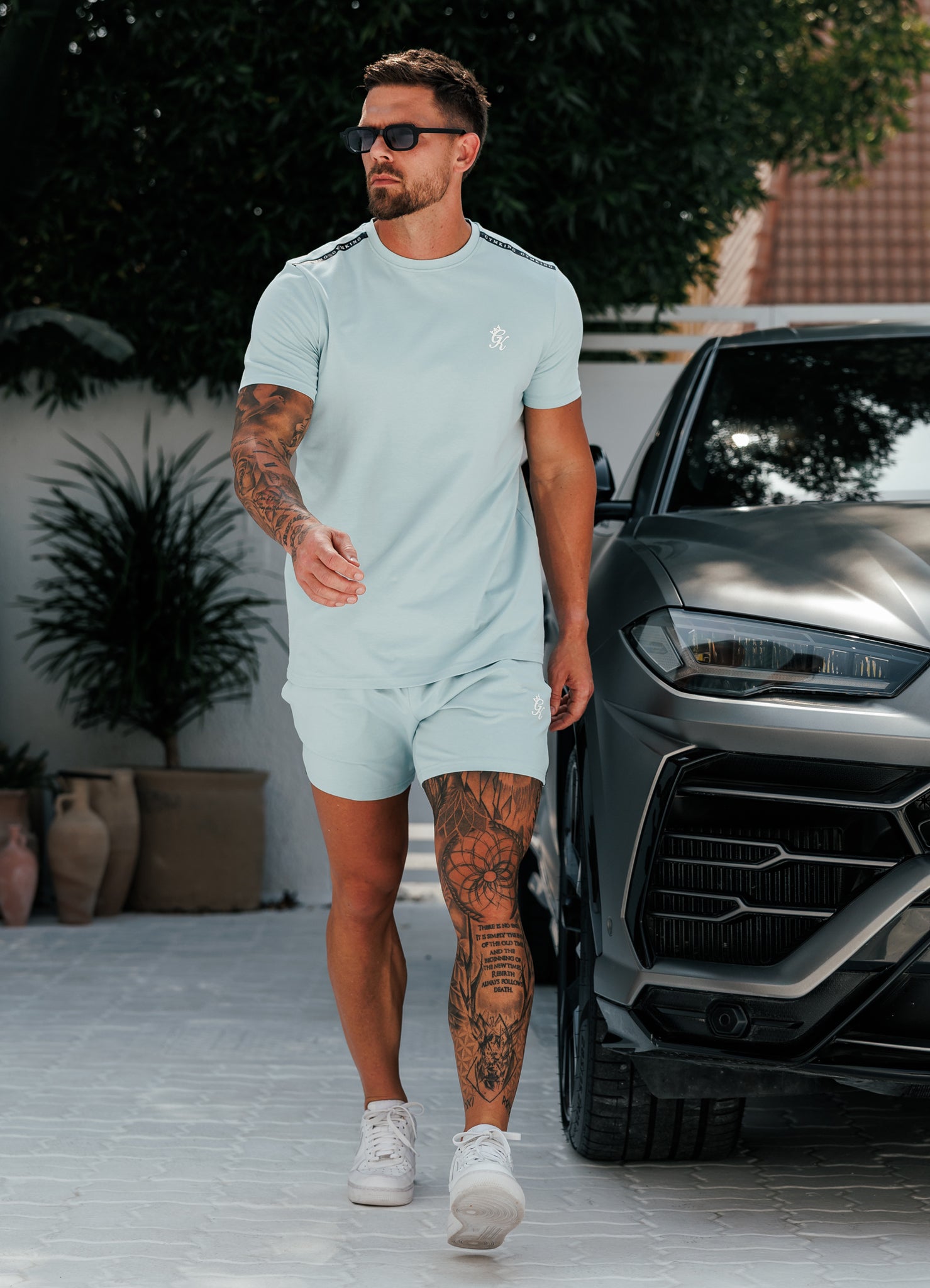 Gym King Taped Jersey Tee - Dusky Mint
