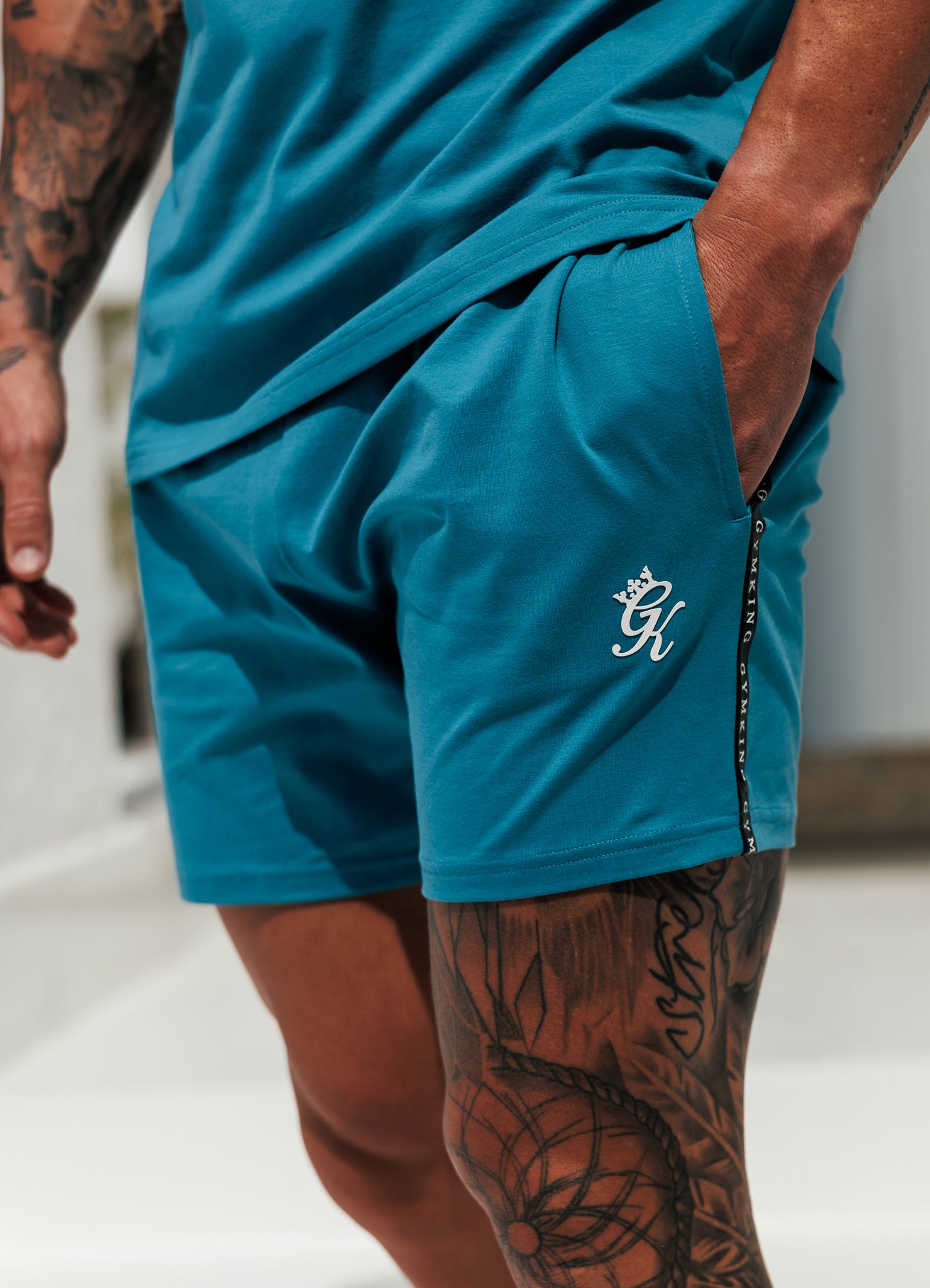 Gym King Taped Jersey Short - Harbour Teal