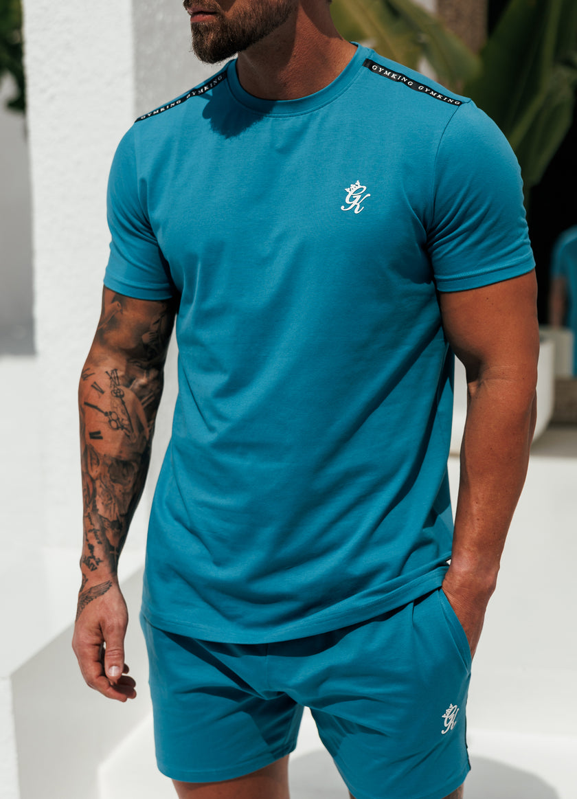 Gym King Taped Jersey Tee - Harbour Teal